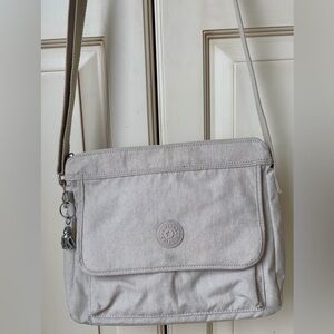 Kipling Grey/Silver Crossbody Bag. Medium sized. Still has monkey!